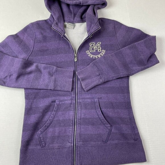 Nike Sportswear Full Zip Hoodie Sweatshirt Jacket Women’s LG Striped Purple - Picture 9 of 10